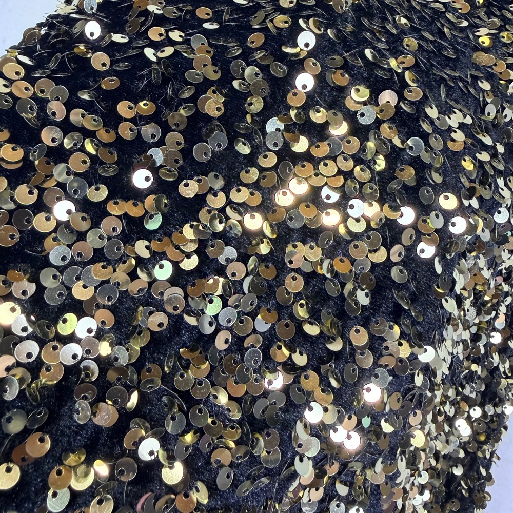 Sparkly Gold Sequin Velvet Shift Dress Sz 6 Cupcakes & Cashmere Holiday Festive - Picture 6 of 7